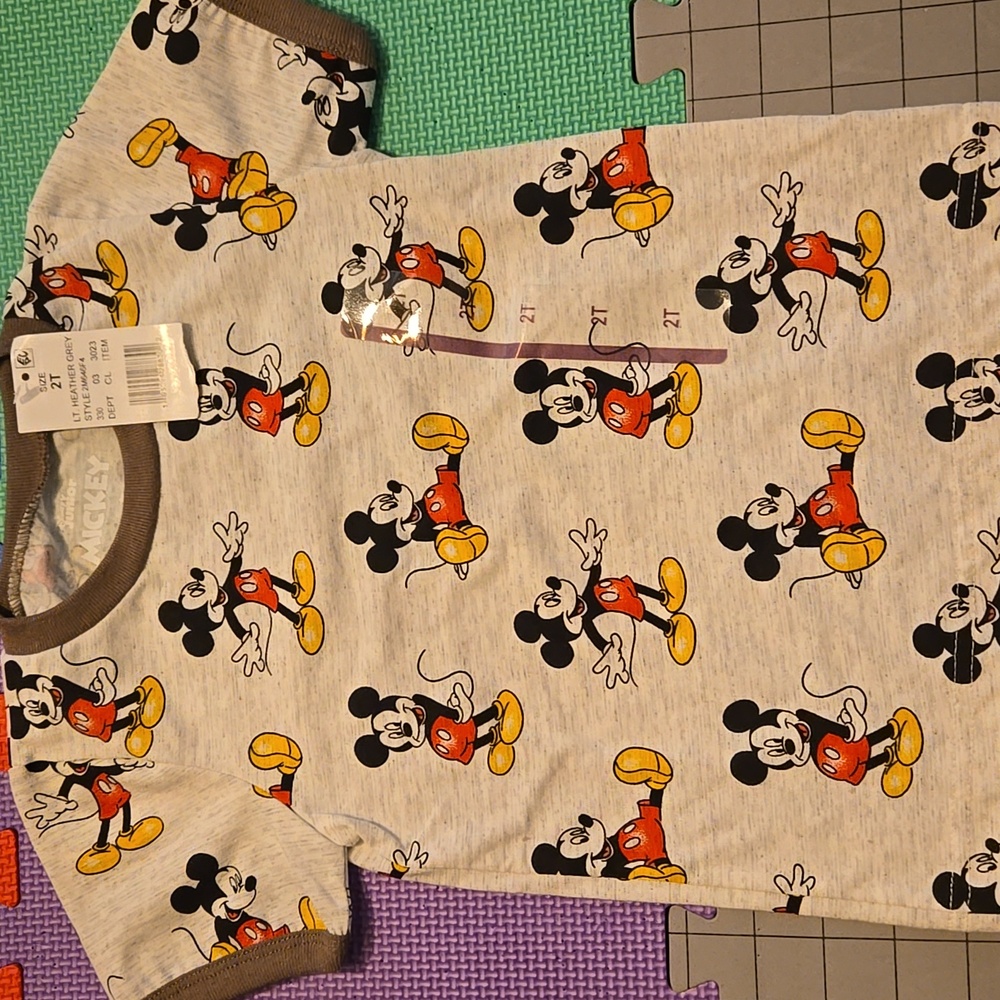 Disney Mickey Mouse Gray and Red Kids Tee